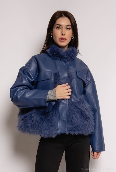 Wholesaler Mochy - Faux leather and fur jacket