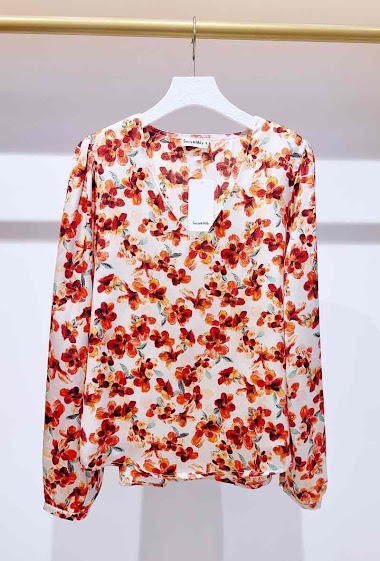 Wholesaler Suzzy & Milly - Printed blouse with V collar