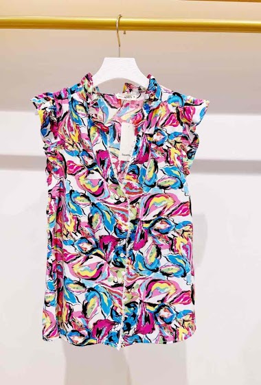 Wholesaler Suzzy & Milly - Printed blouse with ruffles
