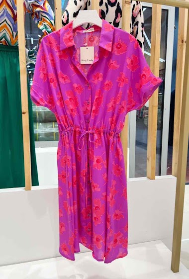 Wholesalers Suzzy & Milly - Flower printed shirt dress