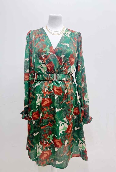 Wholesaler Suzzy & Milly - Wrap dress with flower print