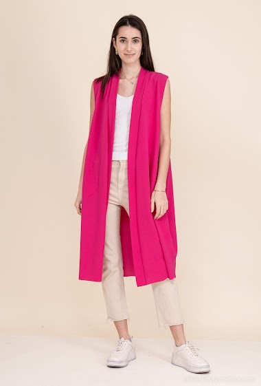 Wholesaler Modern Fashion - Long sleeveless vest with 2 pockets