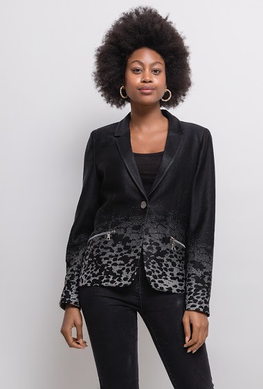 Wholesalers Modissimo - Blazer with leopard detail
