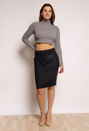Wholesaler Modissimo - Skirt with faux suede detail