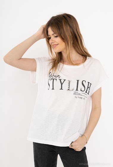 Wholesaler Modissimo - T-shirt with rhinestone pattern