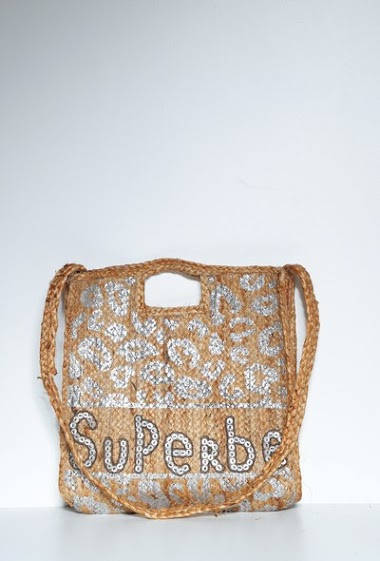 Wholesaler Mogano - Burlap tote bag, hand and shoulder bag with inscription