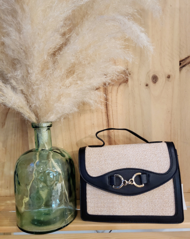 Wholesaler Mogano - Raffia and synthetic leather dual-material bag