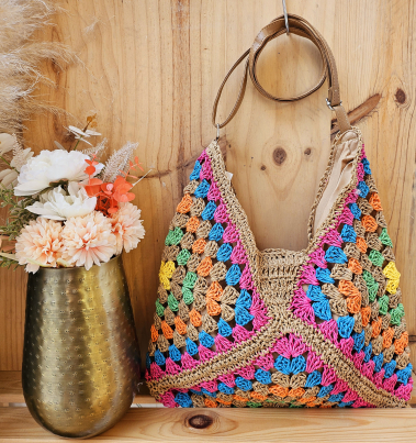 Wholesaler Mogano - handmade crochet bag in multicolored raffia