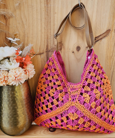 Wholesaler Mogano - handmade crochet bag in multicolored raffia