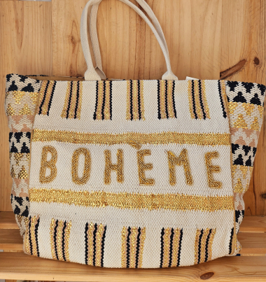 Wholesaler Mogano - Cotton bag, bohemian embroidered, zippered and lined