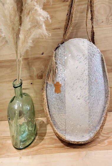Wholesaler Mogano - shiny jute bag with leather details
