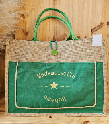 Wholesaler Mogano - Jute shoulder bag with writing