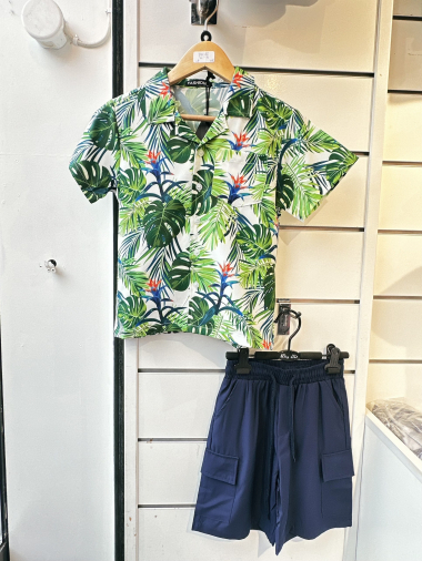 Wholesaler Mon Ami - Floral shirt shorts set