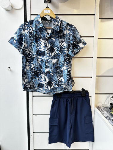 Wholesaler Mon Ami - Floral shirt shorts set