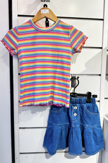 Wholesaler Mon Ami - Jeans skirt set
