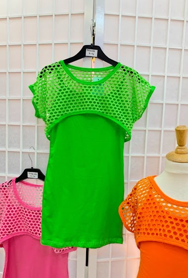 Wholesaler Mon Ami - Fishnet dress - 2 pieces