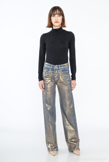 Wholesaler Monday Premium - Wide metallic straight jeans