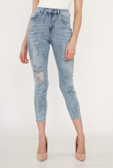 Großhändler Monday Premium - Printed jeans with rhinestones