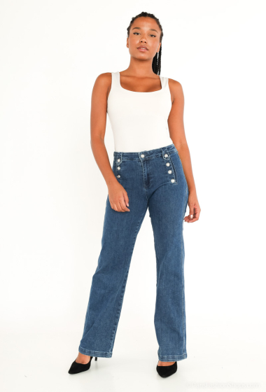 Großhändler Monday Premium - Weite Jeans mit Knöpfen