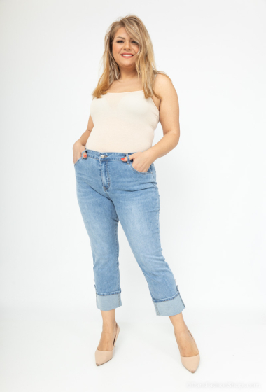 Wholesaler Monday Premium - High-waisted cuffed jeans