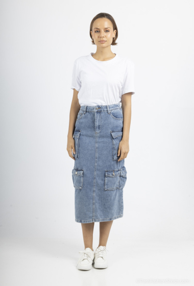 Wholesaler Monday Premium - Denim cargo skirt