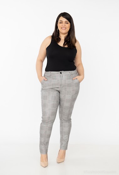 Wholesaler Monday Premium - Checked faux leather trousers
