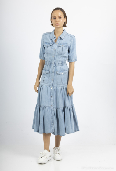 Wholesaler Monday Premium - Denim dress with pocket