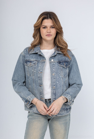 Großhändler Monday Premium - Strass-Jeansjacke ohne Stretch