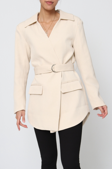 Wholesaler Mooya - Chic collared blazer with pockets on both sides