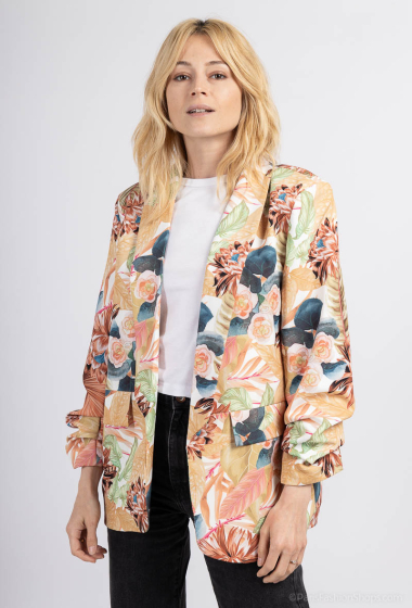 Wholesaler Mooya - Tropical print blazers with rolled up sleeves