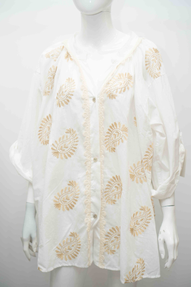 Wholesaler Mooya - Cotton shirt with gold embroidery