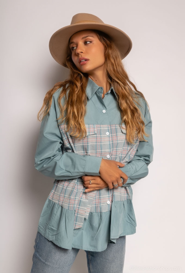Wholesaler Mooya - Cotton shirt with check detail