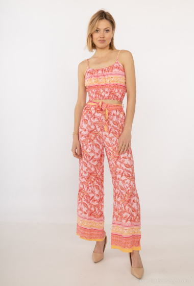 Wholesaler Mooya - Strappy top and printed pants set