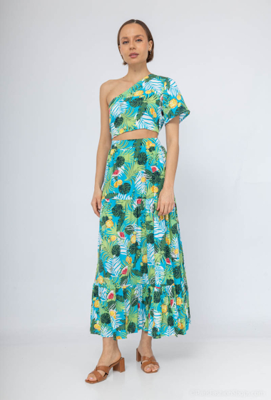 Wholesaler Mooya - Asymmetrical top and long skirt set