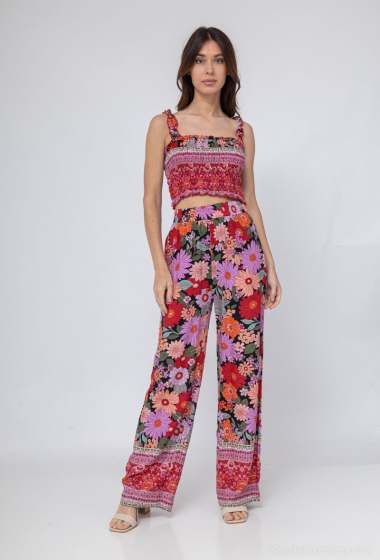 Wholesaler Mooya - Floral top and pants set