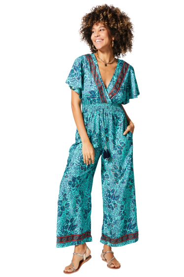 Wholesaler MOOYA INDIA - Short sleeve printed jumpsuit