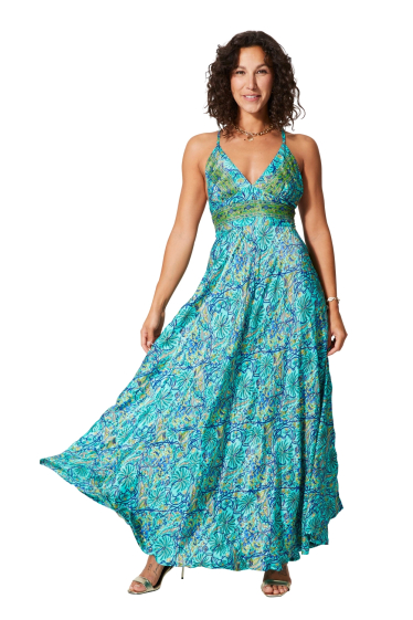 Wholesaler MOOYA INDIA - Lace-back printed backless dress