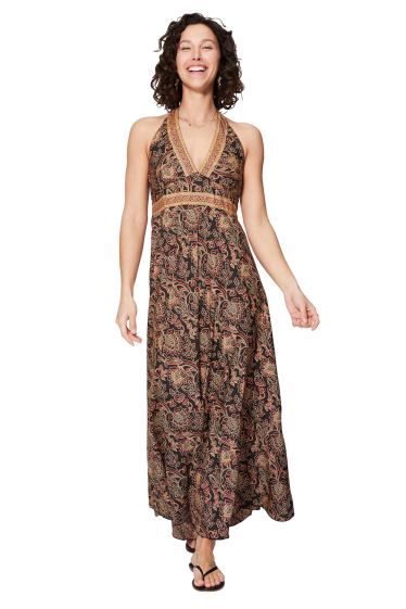 Wholesaler MOOYA INDIA - Printed smocked backless dress