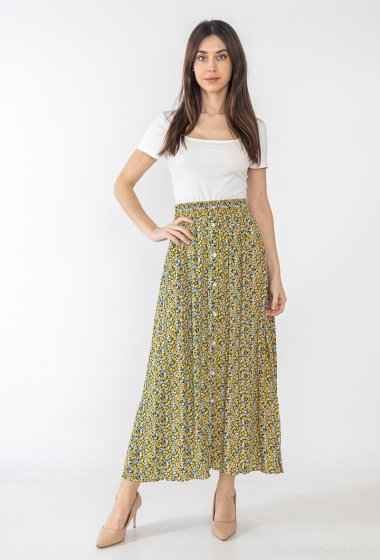 Wholesaler Mooya - Long floral skirt with buttons all along