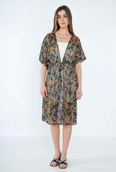 Wholesaler Mooya - Short sleeve leaf print kimono