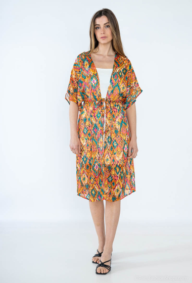 Wholesaler Mooya - Short-sleeve floral print kimono
