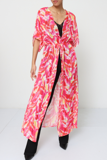 Wholesaler Mooya - Long floral print kimono with short sleeves