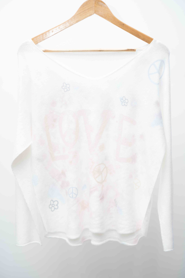 Großhändler Mooya - Pullover mit V-Ausschnitt und LOVE-Print