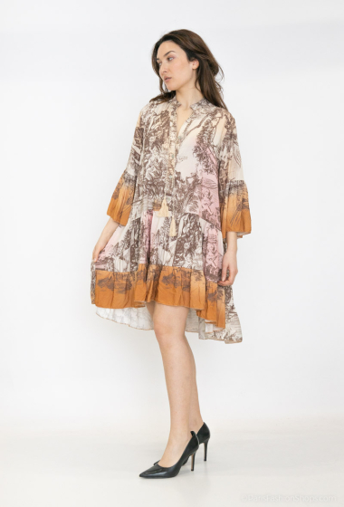 Wholesaler Mooya - Landscape print short dress