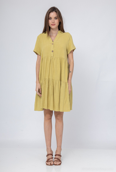 Wholesaler Mooya - Short dress with small sleeves and cutouts