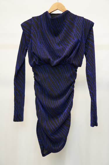 Grossiste Mooya - Robe courte de soirée drapée à paillettes