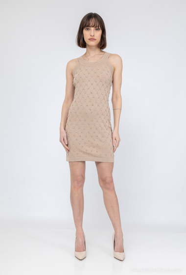 Wholesaler Mooya - Short knit dress with rhinestones