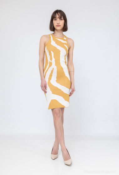 Wholesaler Mooya - Short zebra print knit dress