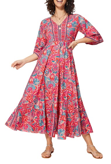 Grossiste MOOYA INDIA - Robe  imprime longue