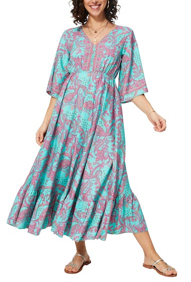Grossiste MOOYA INDIA - Robe  imprime longue